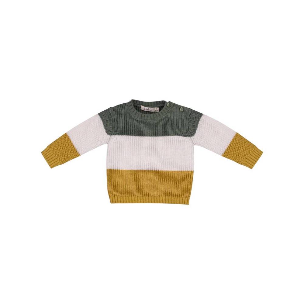 NEW EMC girl's jacquard knit sweater in cream multicolor